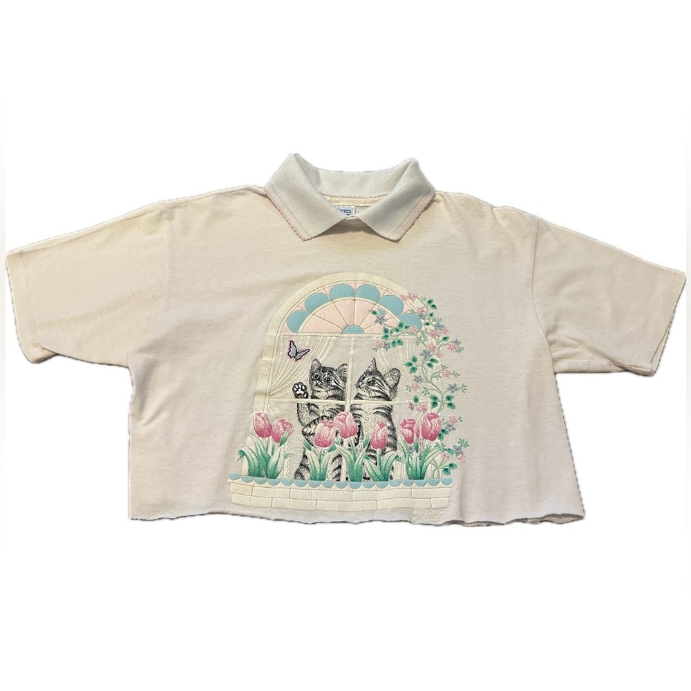 Hanes Kittens Collared Crop Top